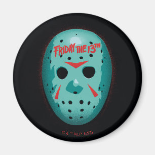 Friday the 13th   Blue Hockey Mask Graphic Magnet