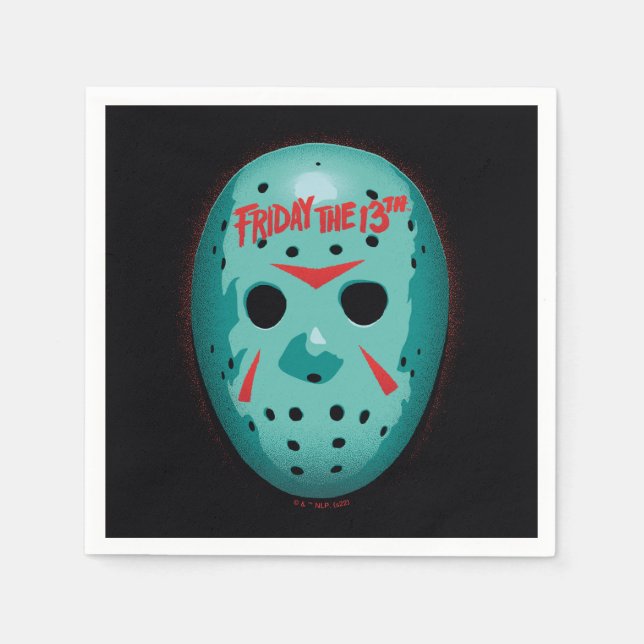 Friday the 13th | Blue Hockey Mask Graphic Napkins (Front)