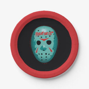 Friday the 13th Blue Hockey Mask Graphic Paper Plates