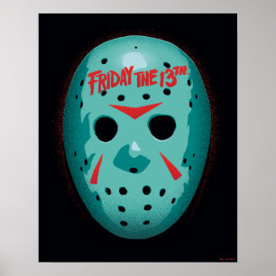Friday the 13th   Blue Hockey Mask Graphic Poster