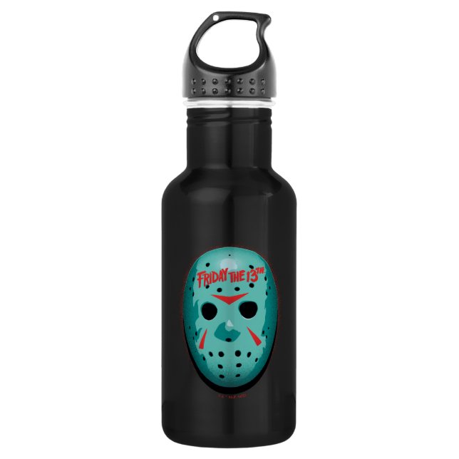 Friday the 13th | Blue Hockey Mask Graphic Stainless Steel Water Bottle (Front)