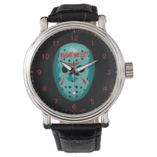Friday the 13th   Blue Hockey Mask Graphic Watch