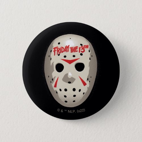 Friday the 13th  Hockey Mask Graphic Button
