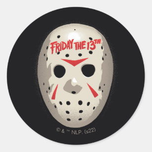 Friday the 13th   Hockey Mask Graphic Classic Round Sticker
