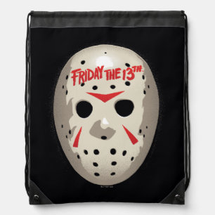 Friday the 13th   Hockey Mask Graphic Drawstring Bag