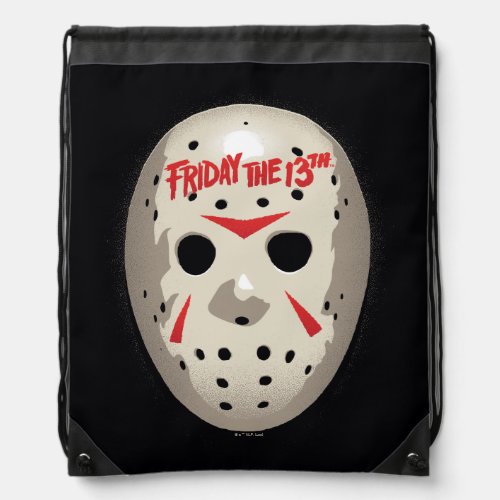 Friday the 13th  Hockey Mask Graphic Drawstring Bag