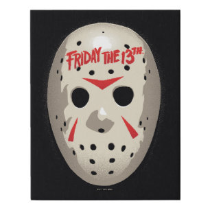 Friday the 13th   Hockey Mask Graphic Faux Canvas Print