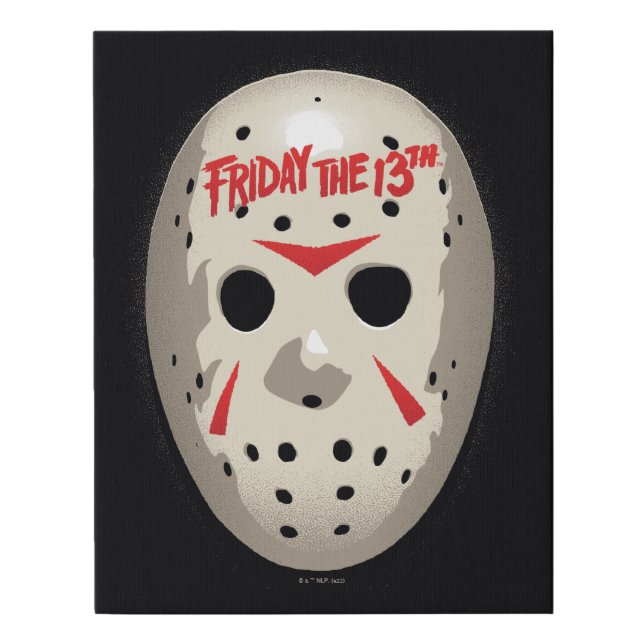 Friday the 13th | Hockey Mask Graphic Faux Canvas Print (Front)