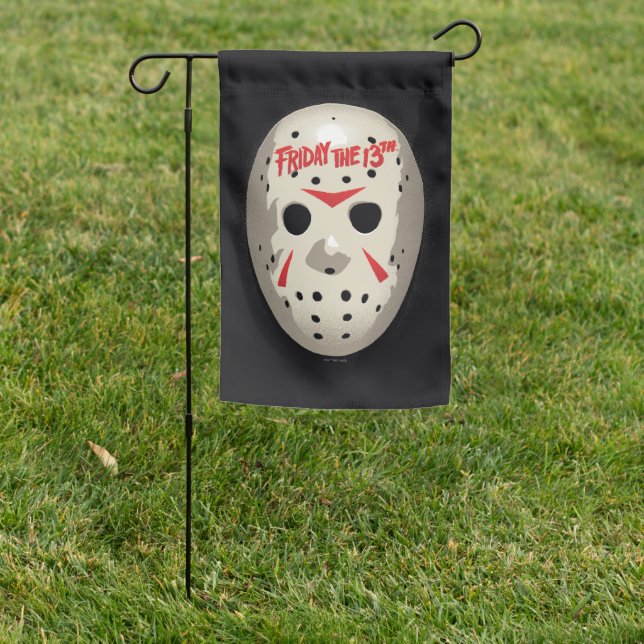 Friday the 13th | Hockey Mask Graphic Garden Flag (In SItu)