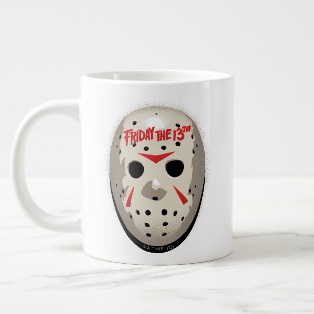 Friday the 13th | Hockey Mask Graphic Giant Coffee Mug (Left)