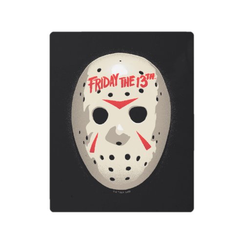 Friday the 13th  Hockey Mask Graphic Metal Print