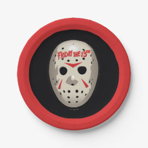 Friday the 13th Hockey Mask Graphic Paper Plates