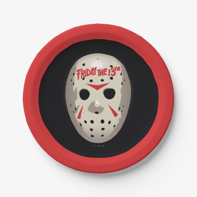 Friday the 13th | Hockey Mask Graphic Paper Plates (Front)