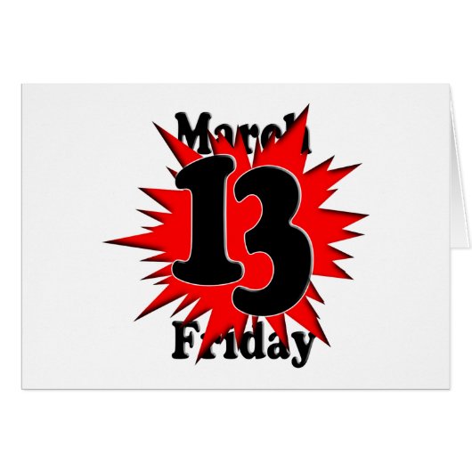 Friday the 13th in March Cards (Front Horizontal)