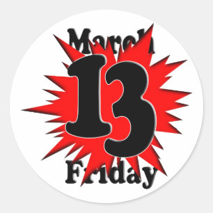 Friday the 13th in March Classic Round Sticker