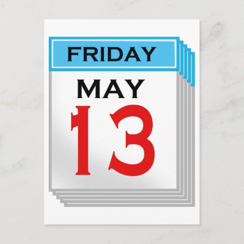 Friday The 13th in May Postcard