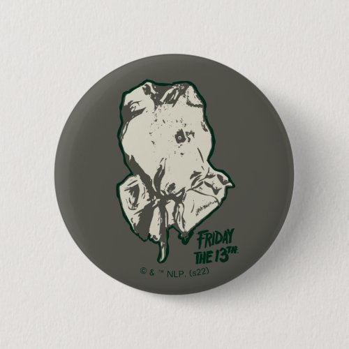 Friday the 13th  Jason Voorhees Burlap Sack Button