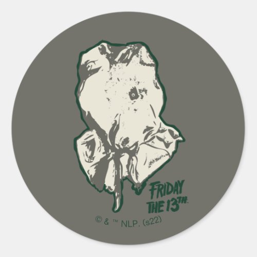 Friday the 13th  Jason Voorhees Burlap Sack Classic Round Sticker