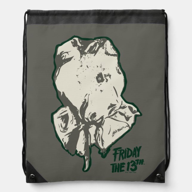Friday the 13th | Jason Voorhees Burlap Sack Drawstring Bag (Front)