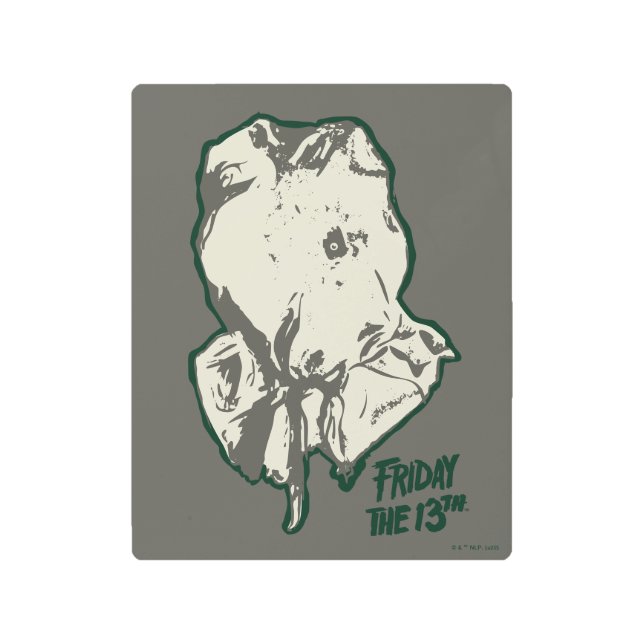Friday the 13th | Jason Voorhees Burlap Sack Metal Print (Front)