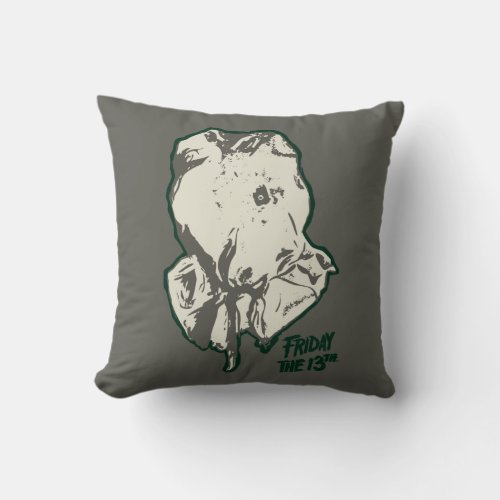 Friday the 13th  Jason Voorhees Burlap Sack Throw Pillow