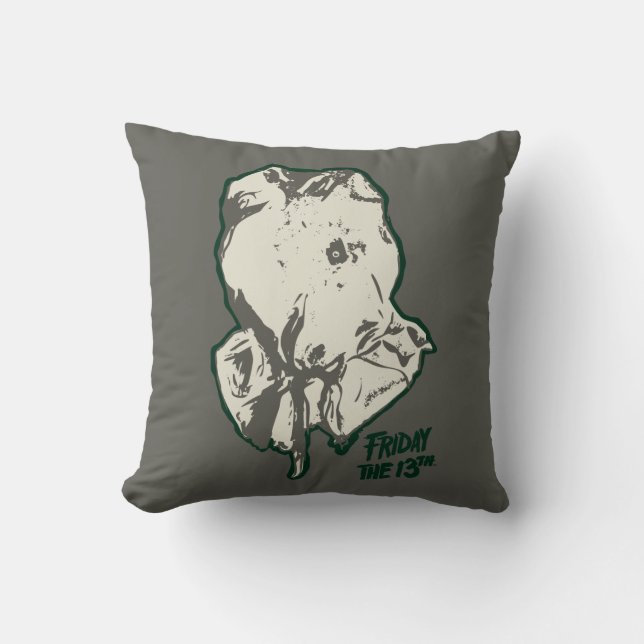 Friday the 13th | Jason Voorhees Burlap Sack Throw Pillow (Front)