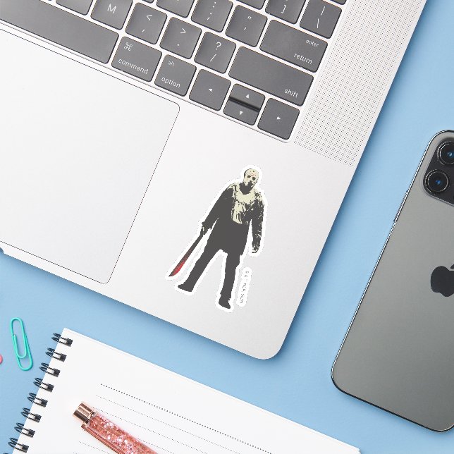 Friday the 13th | Jason Voorhees Character Art Sticker (Laptop w/ iPhone)