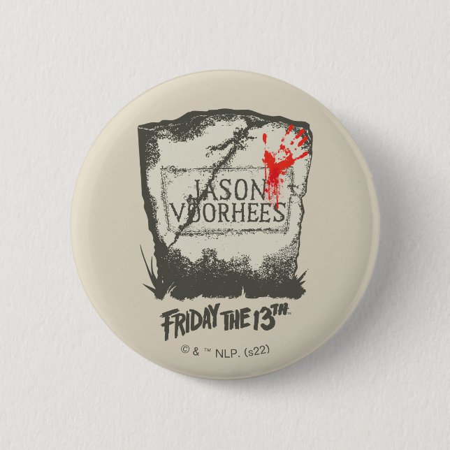 Friday the 13th | Jason Voorhees Headstone Button (Front)