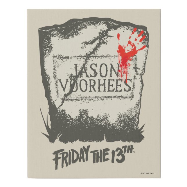 Friday the 13th | Jason Voorhees Headstone Faux Canvas Print (Front)