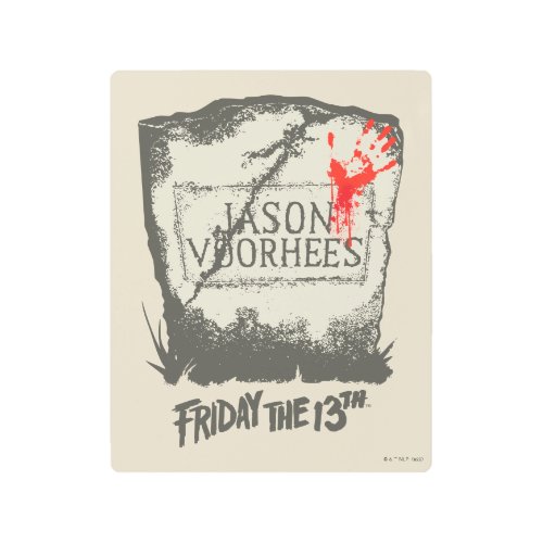 Friday the 13th  Jason Voorhees Headstone Metal Print