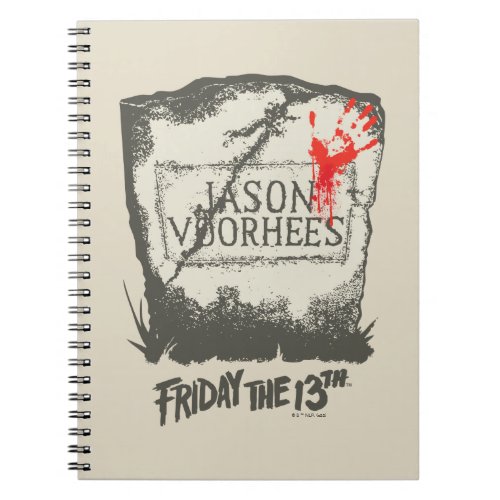 Friday the 13th  Jason Voorhees Headstone Notebook