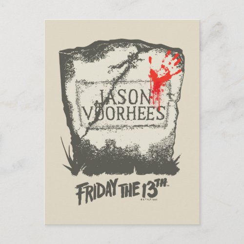 Friday the 13th  Jason Voorhees Headstone Postcard