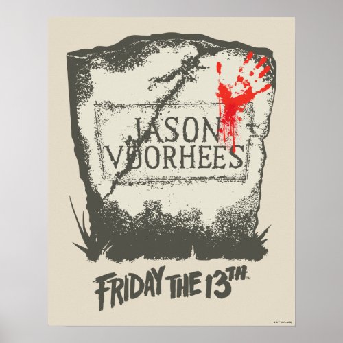 Friday the 13th  Jason Voorhees Headstone Poster