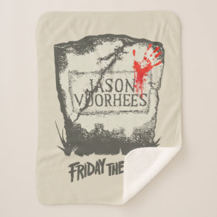 Friday the 13th Jason Voorhees Headstone Sherpa Blanket
