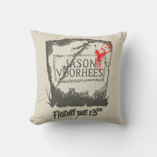 Friday the 13th   Jason Voorhees Headstone Throw Pillow