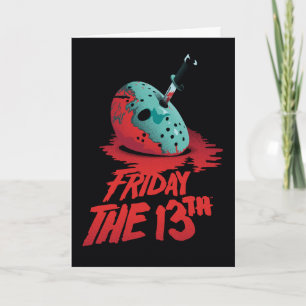 Friday the 13th Knife Through Blue Hockey Mask Card