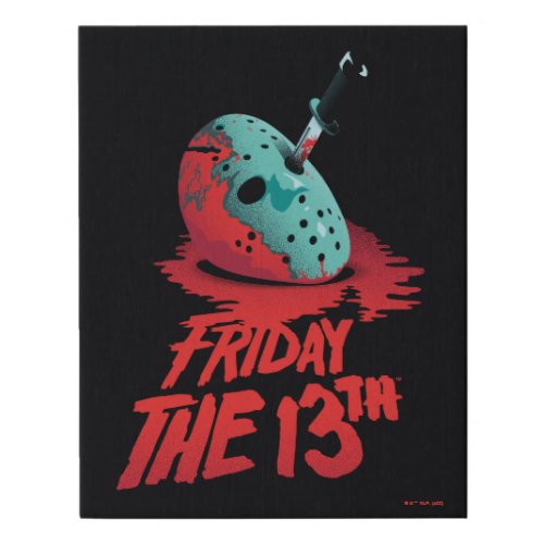 Friday the 13th  Knife Through Blue Hockey Mask Faux Canvas Print