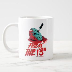 Friday the 13th   Knife Through Blue Hockey Mask Giant Coffee Mug