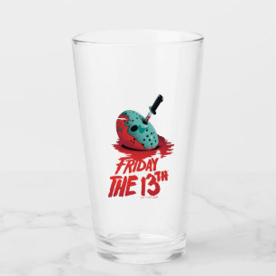 Friday the 13th Knife Through Blue Hockey Mask Glass