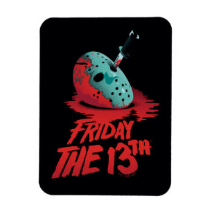 Friday the 13th Knife Through Blue Hockey Mask Magnet