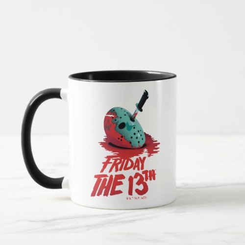 Friday the 13th  Knife Through Blue Hockey Mask Mug