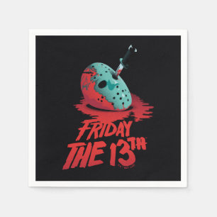 Friday the 13th Knife Through Blue Hockey Mask Napkins