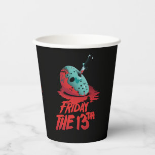 Friday the 13th Knife Through Blue Hockey Mask Paper Cups