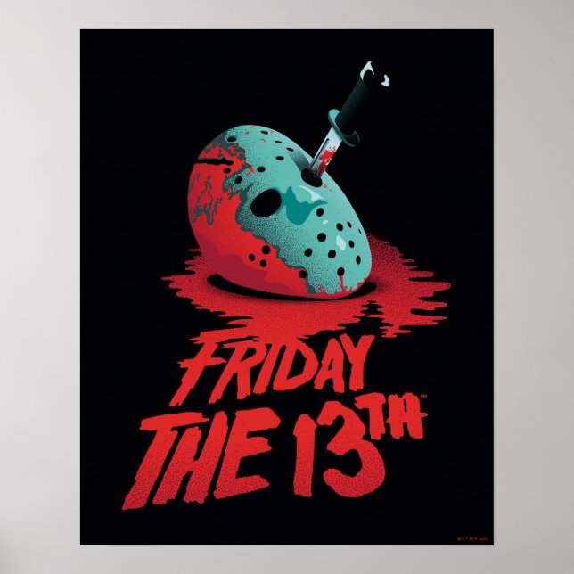 Friday the 13th | Knife Through Blue Hockey Mask Poster (Front)