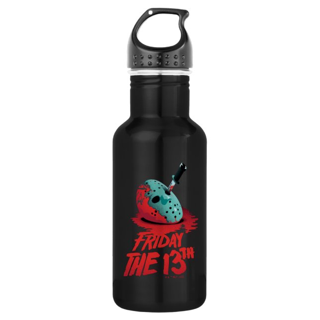 Friday the 13th | Knife Through Blue Hockey Mask Stainless Steel Water Bottle (Front)