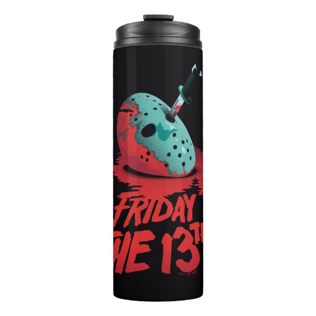 Friday the 13th | Knife Through Blue Hockey Mask Thermal Tumbler (Front)