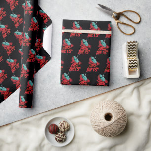 Friday the 13th   Knife Through Blue Hockey Mask Wrapping Paper