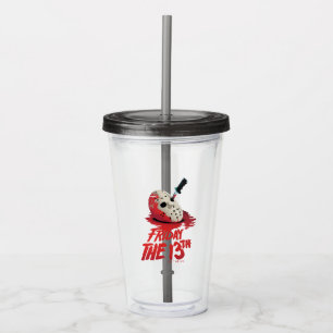 Friday the 13th Knife Through Hockey Mask Acrylic Tumbler
