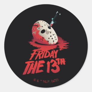 Friday the 13th Knife Through Hockey Mask Classic Round Sticker