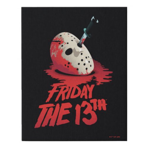 Friday the 13th  Knife Through Hockey Mask Faux Canvas Print